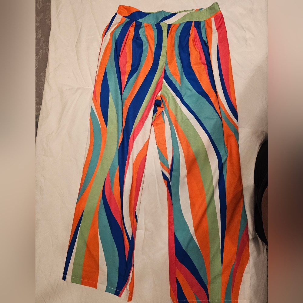 SHEIN Colorful Wave Pattern Pants